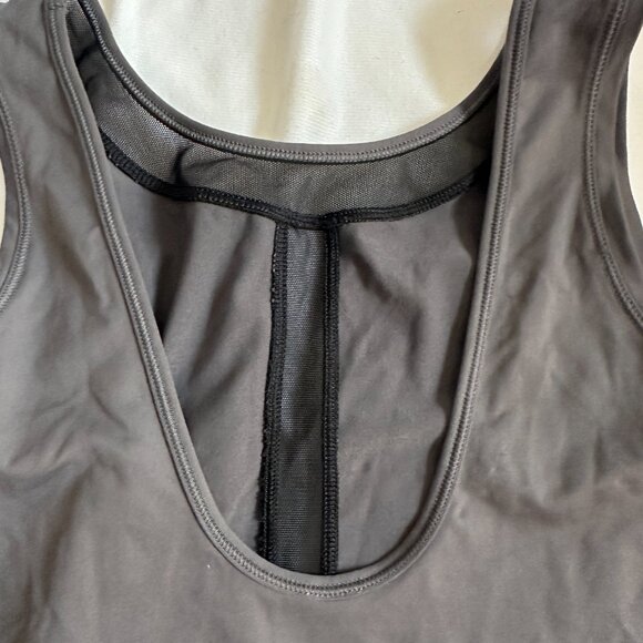 Lululemon XS Long Yoga Tank Top Mesh Gray Black Exercise Pilates - Picture 2 of 5